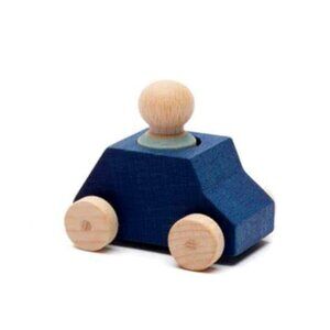 NWT Lubulona Wooden Toy Car & Peg Person - Navy Blue